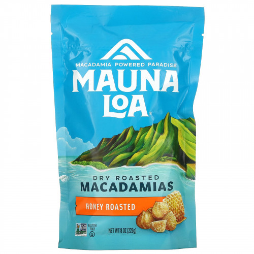 Mauna Loa, Dry Roasted Macadamias, обжаренный с медом, 226 г (8 унций)