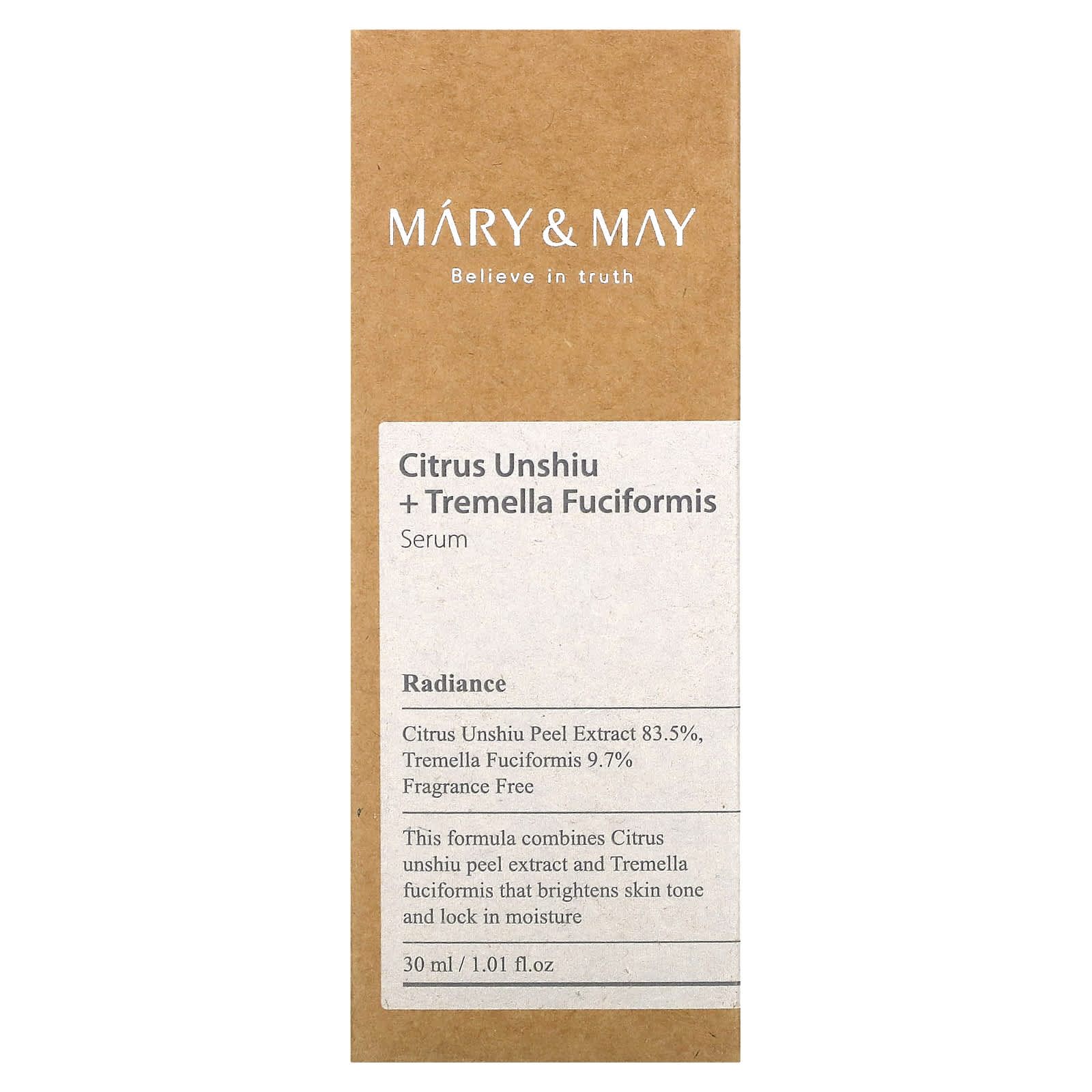 Mary & May, сыворотка с цитрусами уншиу и тремеллой фукусовидной (Tremella fuciformis), 30 мл (1,01 жидк. унции)