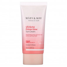 Mary & May, Vegan Primer, солнцезащитный крем для сияния кожи, SPF 50+ PA ++++, 50 мл (1,69 жидк. Унции)