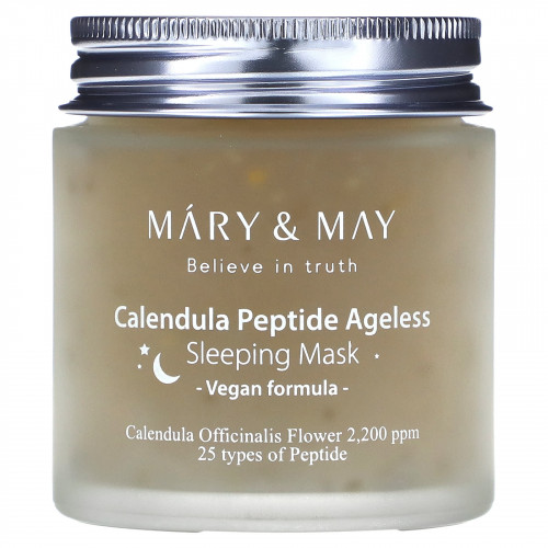 Mary & May, Calendula Peptide Ageless, маска для сна, 110 г (3,88 унции)