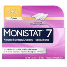 Monistat, 7-дневный лечебный крем, 7 одноразовых аппликаторов + тюбик 45 г (1,59 унции)