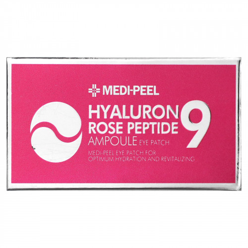 Medi-Peel, Hyaluron Peptide 9, патчи для глаз, роза, 60 шт.