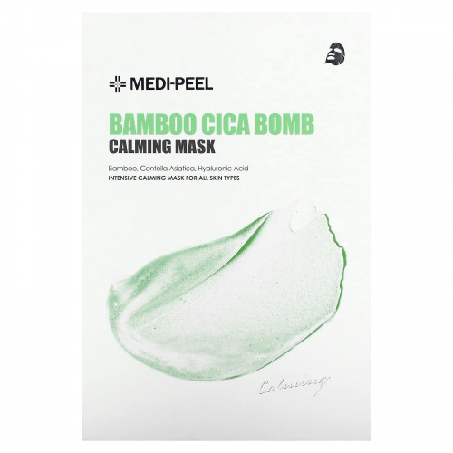 Medi-Peel, Успокаивающая косметическая маска Bamboo Cica Bomb, 10 шт. Масок по 25 мл каждая