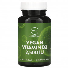 MRM Nutrition, Nutrition, витамин D3 для веганов, 2500 МЕ, 60 веганских капсул