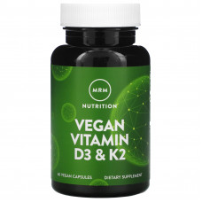 MRM Nutrition, веганские витамины D3 и K2, 62,5 мкг (2500 МЕ), 60 веганских капсул