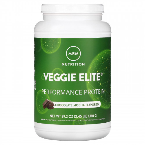 MRM Nutrition, Veggie Elite, протеин для повышения продуктивности, мокко с шоколадом, 1110 г (2,45 унции)