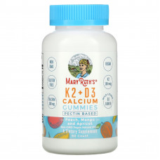 MaryRuth's, Жевательные мармеладки с кальцием K2 + D3, персик, манго и абрикос, 60 жевательных таблеток