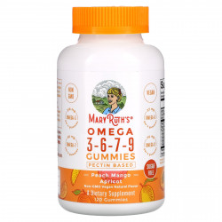 MaryRuth's, Жевательные мармеладки с омега 3-6-7-9, персик, манго, абрикос, без сахара, 120 жевательных таблеток