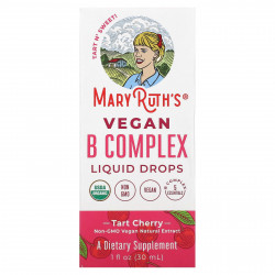 MaryRuth's, Vegan B Complex Liquid Drops, вишня, 30 мл (1 жидк. Унция)