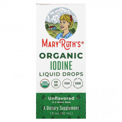 MaryRuth's, Жидкие капли органического йода, без добавок, 30 мл (1 жидк. Унция)
