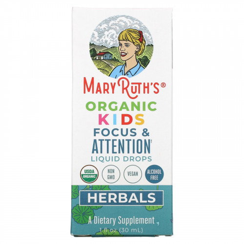 MaryRuth's, Herbals, Органические жидкие капли для детского внимания и внимания, 1 жидкая унция (30 мл)