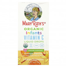 MaryRuth Organics, органический витамин C в форме капель для младенцев, для детей 6–12 месяцев, со вкусом апельсина и ванили, 60 мл (2 жидк. унции)