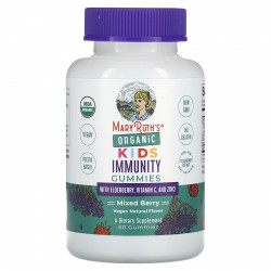 MaryRuth's, Organic Kids, жевательные мармеладки для иммунитета с бузиной, витамином С и цинком, ягодное ассорти, 60 жевательных таблеток