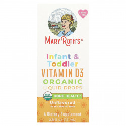 MaryRuth's, Органические жидкие капли с витамином D3 для младенцев и малышей, от 6 месяцев до 3 лет, без добавок, 15 мл (0,5 жидк. Унции)