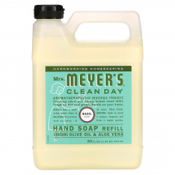 Mrs. Meyers Clean Day, жидкое мыло для рук, сменный блок, базилик, 975 мл (33 жидк. унции)