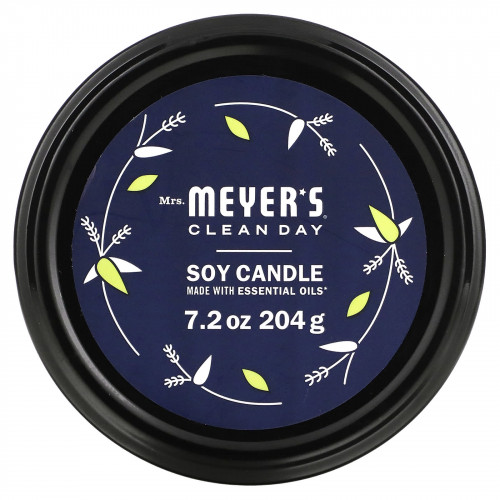 Mrs. Meyers Clean Day, ароматическая соевая свеча, аромат лимонной вербены, 204 г (7,2 унции)