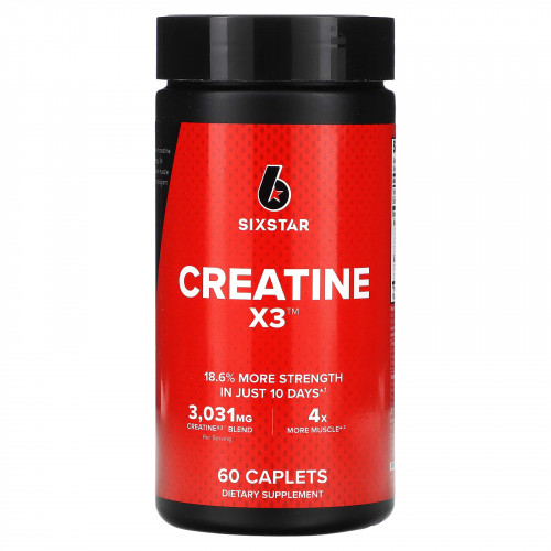 SIXSTAR, Creatine X3, Elite (серия), 60 капсуловидных таблеток