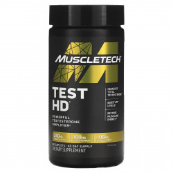 MuscleTech, Test HD, мощный усилитель тестостерона, 90 капсул
