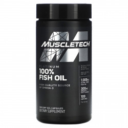 MuscleTech, Platinum 100% Omega Fish Oil, Essential (серия), рыбий жир с омега-3 жирными кислотами, 100 мягких желейных капсул