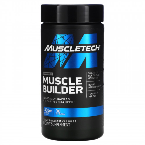 MuscleTech, Platinum Muscle Builder, 30 капсул с быстрым высвобождением