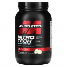 MuscleTech, Nitro Tech, сывороточный изолят + смесь для роста сухой мышечной массы, ванильный вкус, 907 г (2 фунта)