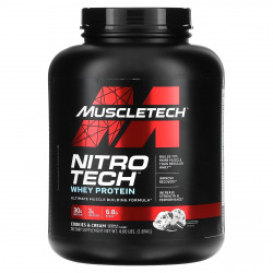 MuscleTech, Nitro Tech, сывороточный протеин, идеальная формула для наращивания мышечной массы, печенье и сливки, 1,81 кг (4 фунта)