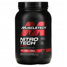 MuscleTech, Nitro Tech Ripped, чистый протеин + формула для похудения, со вкусом брауни с шоколадной помадкой, 907 г (2 фунта)