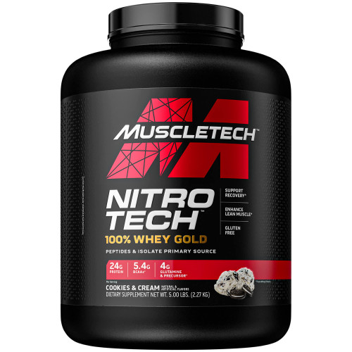 MuscleTech, Nitro Tech, 100% Whey Gold, сывороточный протеин, печенье с кремом, 2,27 кг (5 фунтов)