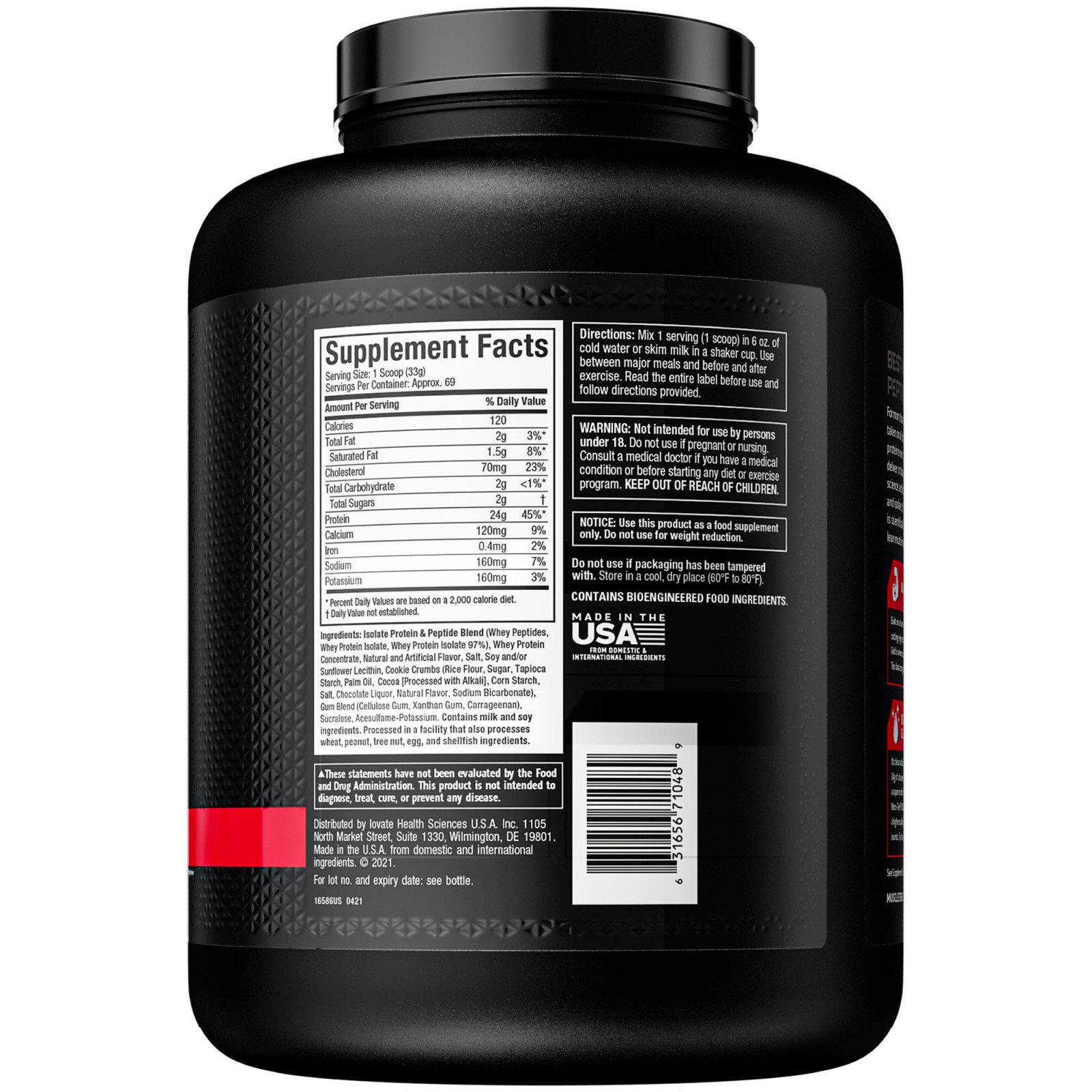 MuscleTech, Nitro Tech, 100% Whey Gold, сывороточный протеин, печенье с кремом, 2,27 кг (5 фунтов)