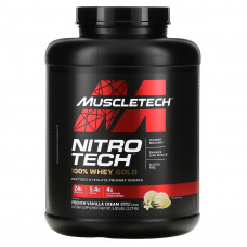 MuscleTech, Nitro Tech, 100% Whey Gold, смесь сывороточных пептидов и изолята, французская ваниль, 2,27 кг (5 фунтов)