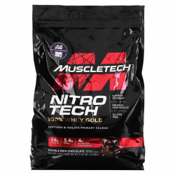 MuscleTech, Nitro Tech, 100% Whey Gold, сывороточный белок в порошке, двойной шоколад, 3,63 кг (8 фунтов)