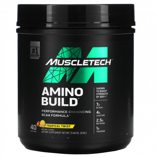 MuscleTech, Amino Build, со вкусом тропических фруктов, 614 г (21,64 унции)