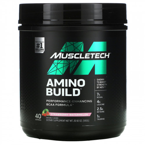 MuscleTech, Amino Build, аминокислоты, клубника и арбуз, 593 г (20,92 унции)