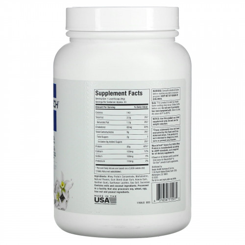 MuscleTech, 100% сывороточный протеин от коров травяного откорма, ваниль, 816 г (1,8 фунта)