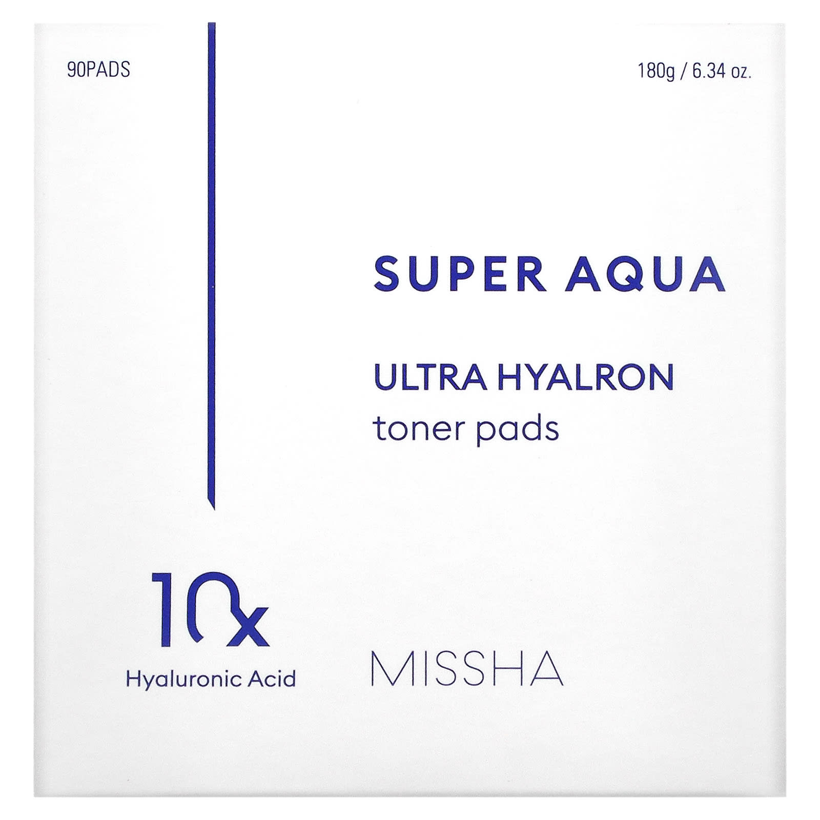 Missha, Super Aqua, тонер в салфетках для ультраувлажнения, 90 шт., 18 г (6,34 унции)