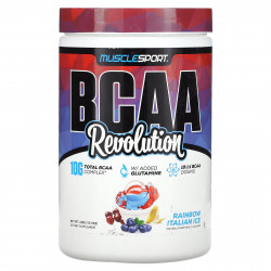 MuscleSport, BCAA Revolution, итальянский лед со вкусом радуги, 450 г (15,9 унции)