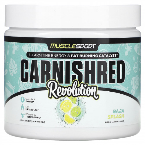 MuscleSport, Carnishred, Revolution, Baja Splash, 120 г (4,3 унции)