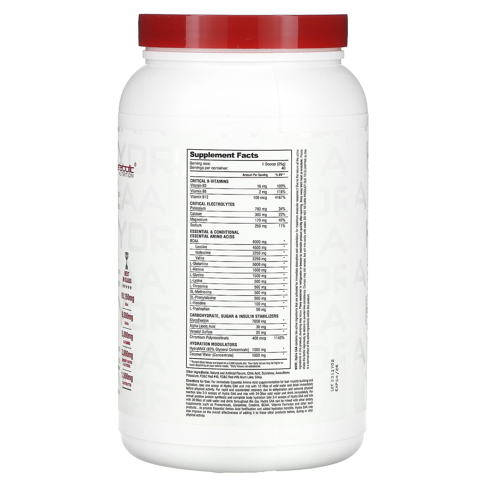 Metabolic Nutrition, Hydra EAA, фруктовый пунш, 1000 г (35,2 унции)