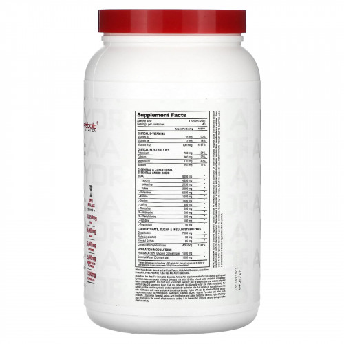 Metabolic Nutrition, Hydra EAA, арбуз, 1000 г (35,2 унции)