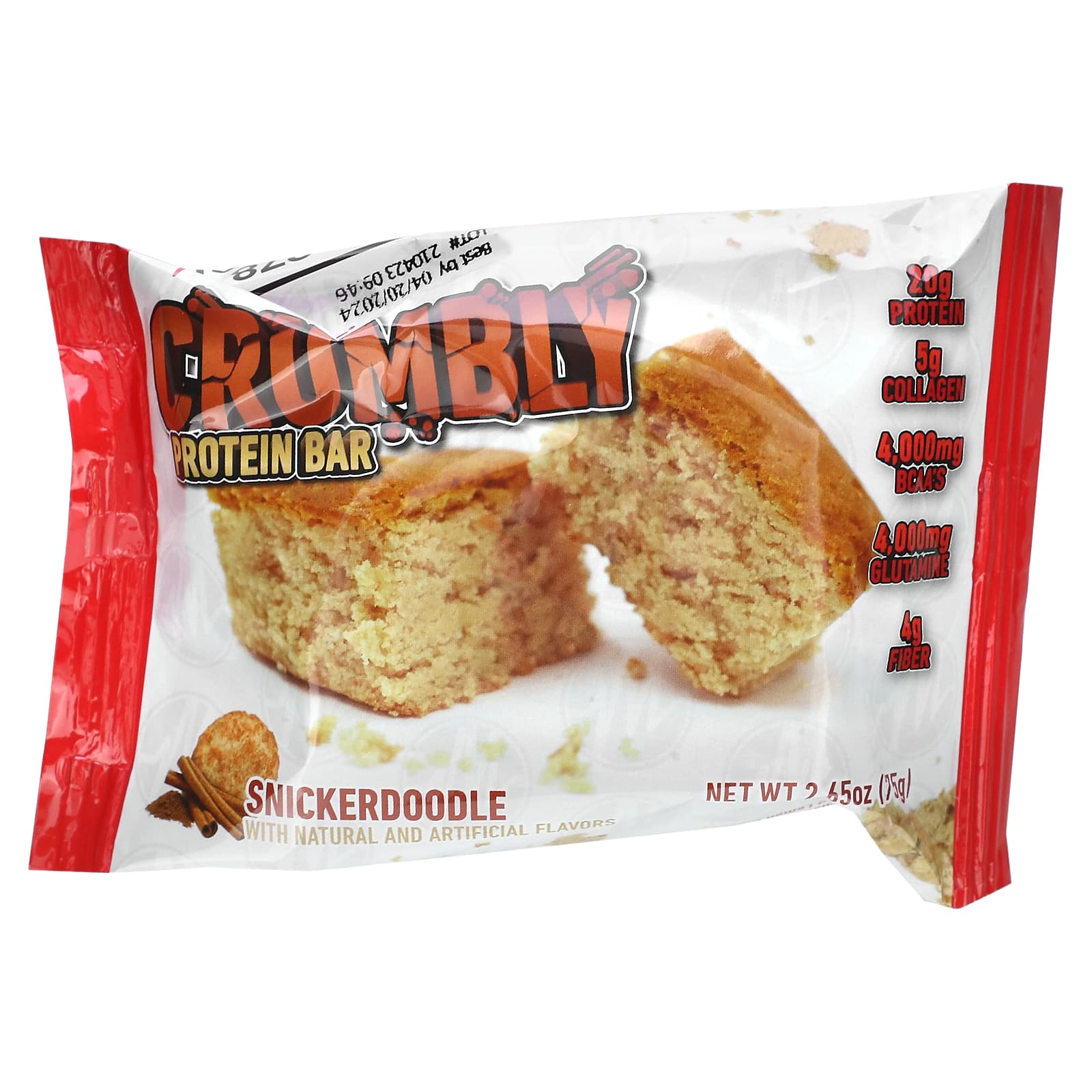 Metabolic Nutrition, Протеиновый батончик в крошке, Snickerdoodle, 12 батончиков по 75 г (2,65 унции)