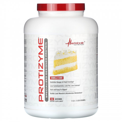 Metabolic Nutrition, Protizyme, Specialized Designed Protein, ванильный торт, 1820 г (4 фунта)