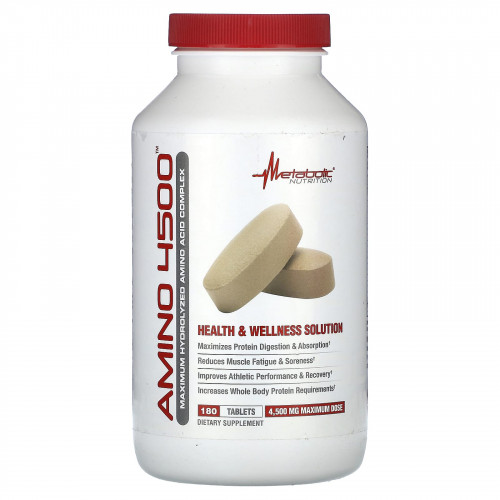 Metabolic Nutrition, Amino 4500, 1500 мг, 180 таблеток