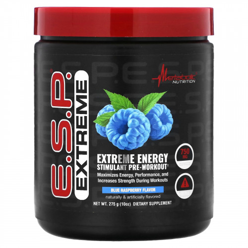 Metabolic Nutrition, ESP Extreme Energy Stimulant Pre-Workout, синяя малина, 275 г (10 унций)