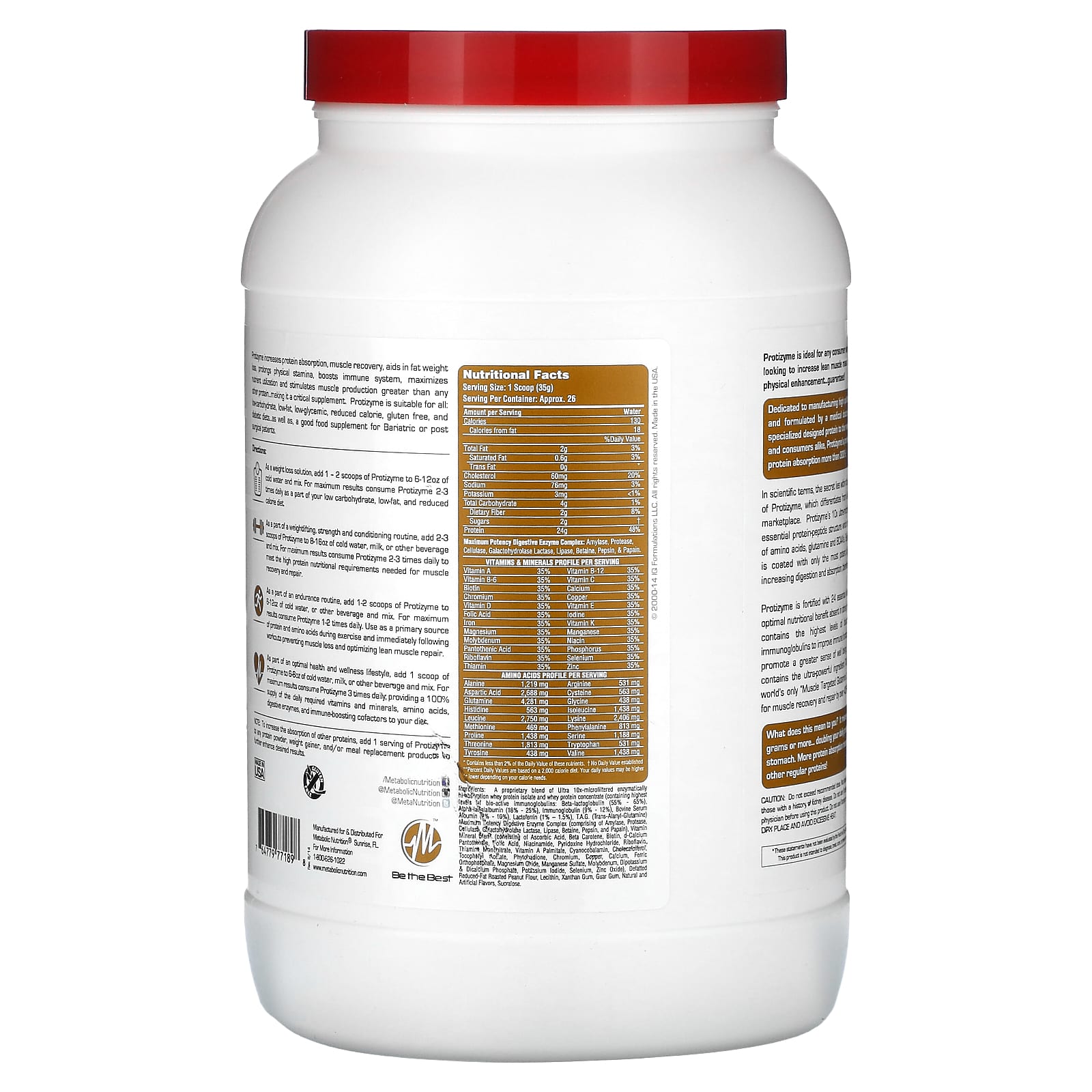 Metabolic Nutrition, Protizyme, Specialized Designed Protein, печенье с пеканом, 2 фунта