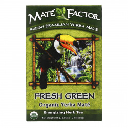 Mate Factor, Органический Yerba Mate, свежий зеленый чай 24 чайных пакетиков, 2.96 унции (84 г)