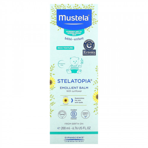 Mustela, Stelatopia, смягчающий бальзам с подсолнечником, 6,76 жидких унций (200 мл)