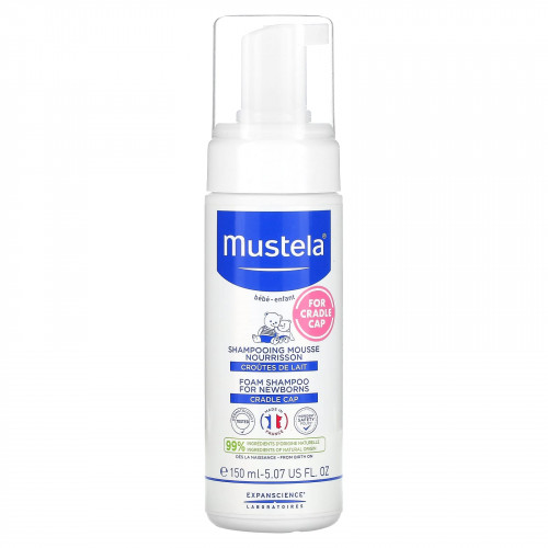 Mustela, шампунь-пенка для новорожденных, от себорейных корочек, 150 мл (5,07 жидк. унции)