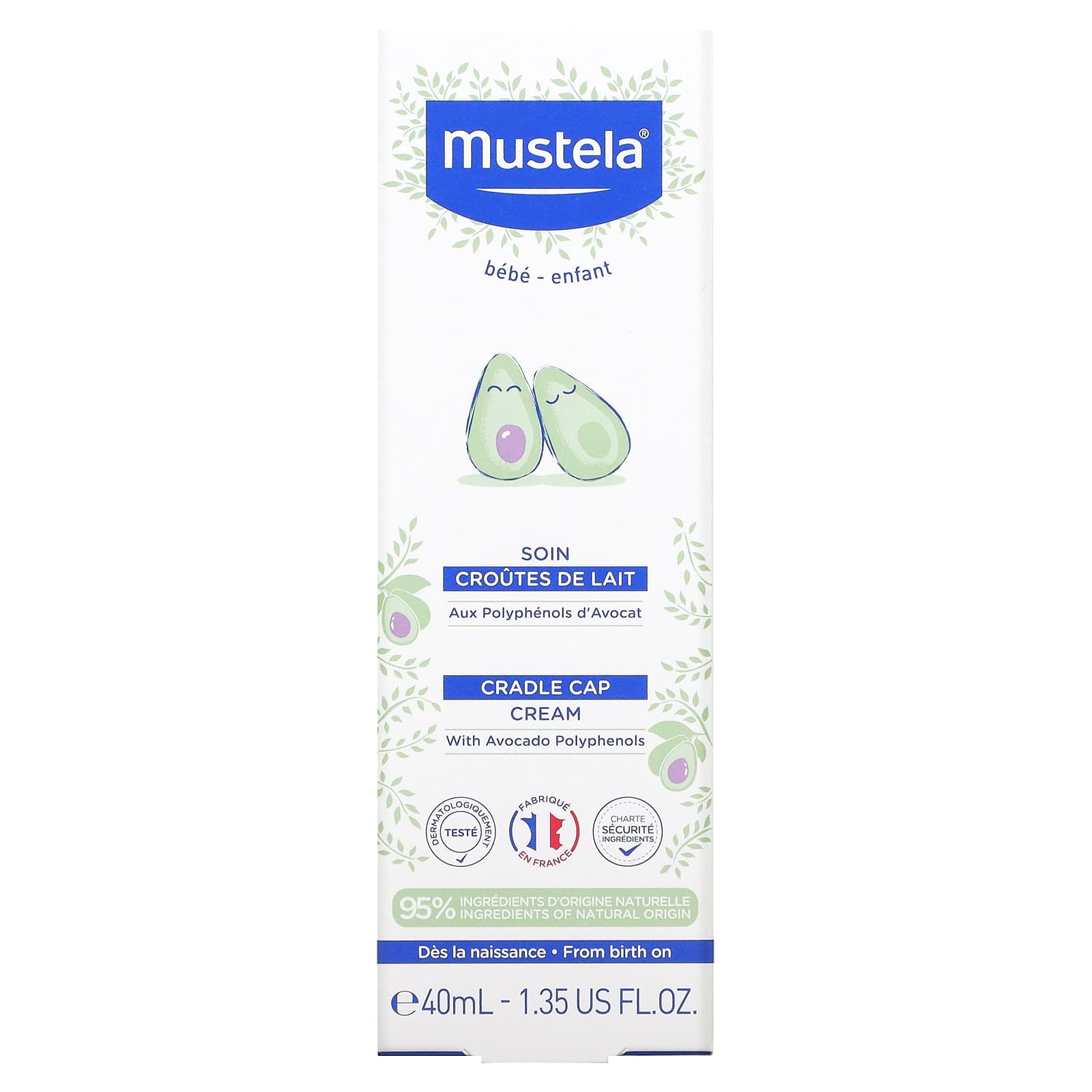 Mustela, Крем Cradle Cap, 1,35 жидкой унции (40 мл)