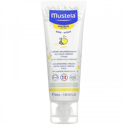 Mustela, питательный охлаждающий детский крем для лица, для сухой кожи, 40 мл (1,35 жидк. унции)