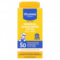 Mustela, Минеральное солнцезащитное средство-стик для детей, SPF 50, 17 г (0,6 унции)